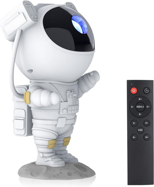 Astronaut Galaxy Projector Night Light,Star Projector Galaxy Light with Nebula,Starry Ceiling LED Lamp Space Buddy Projector with Timer and Remote for Bedroom,Kids Room Decor, Birthdays Gift(White)