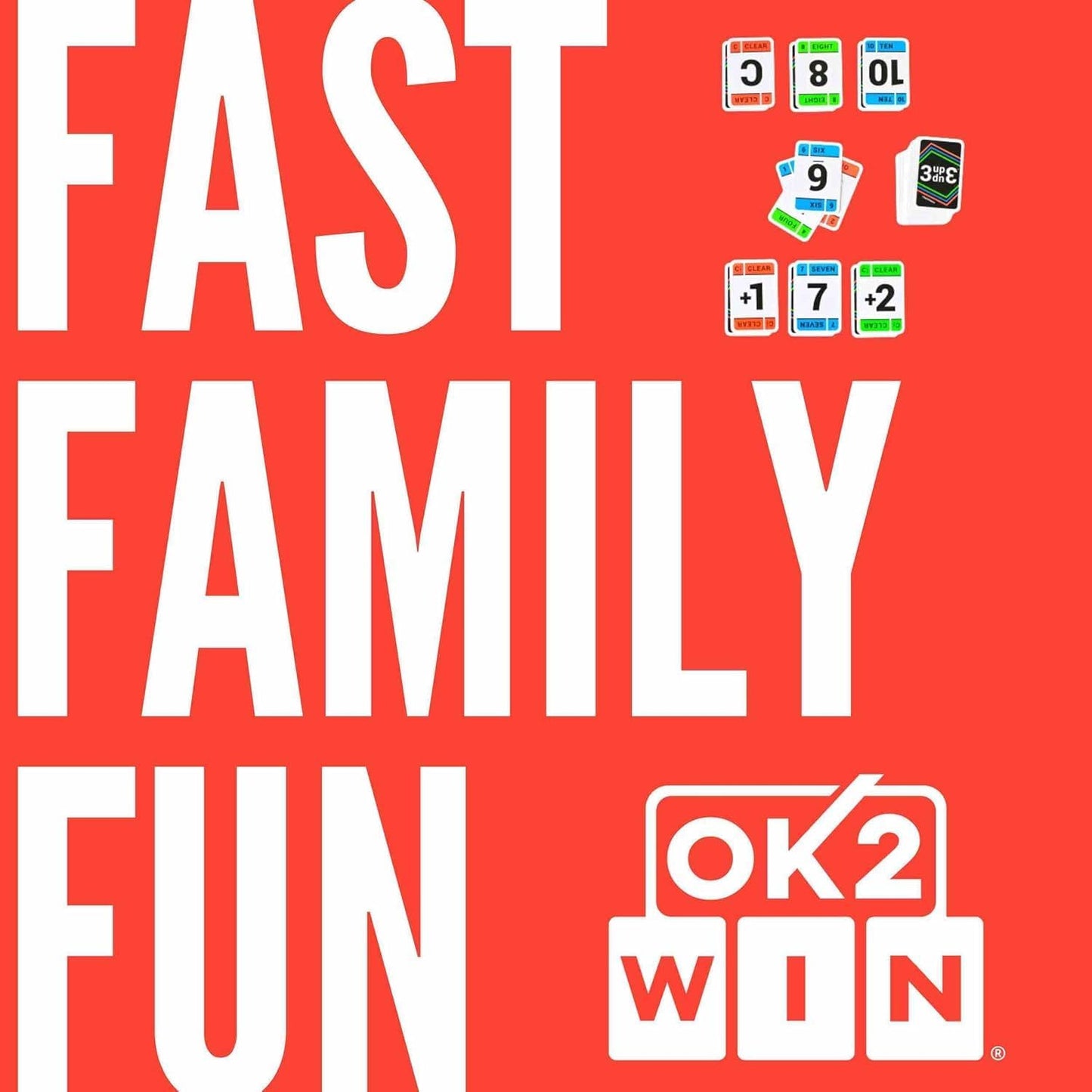 Ok2Win 3UP 3DOWN Card Game - Fast-Paced Easy-to-Learn Family Fun for Ages 7+