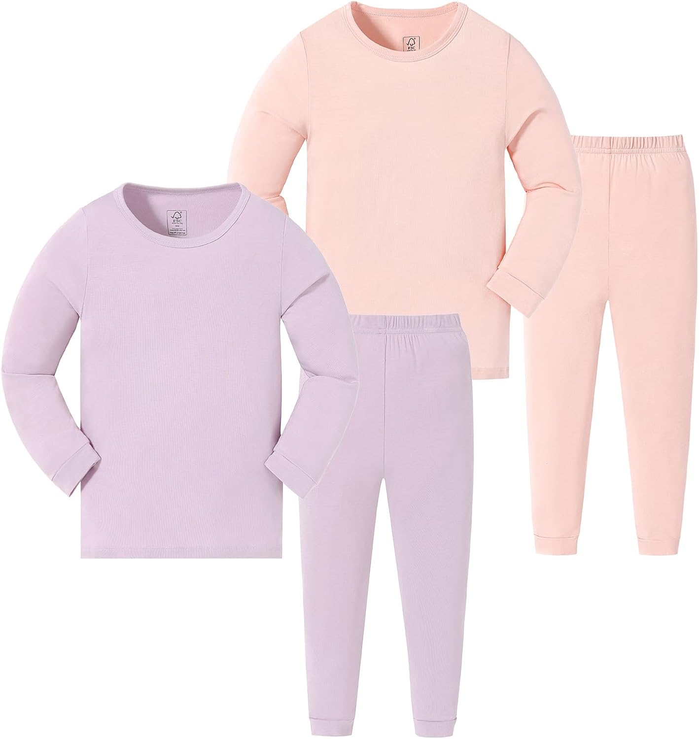 JunNeng Bamboo Viscose Pajamas for Toddler Baby, Boys Girls Solid Snug Fit Pajamas Long Sleeve Sleeper