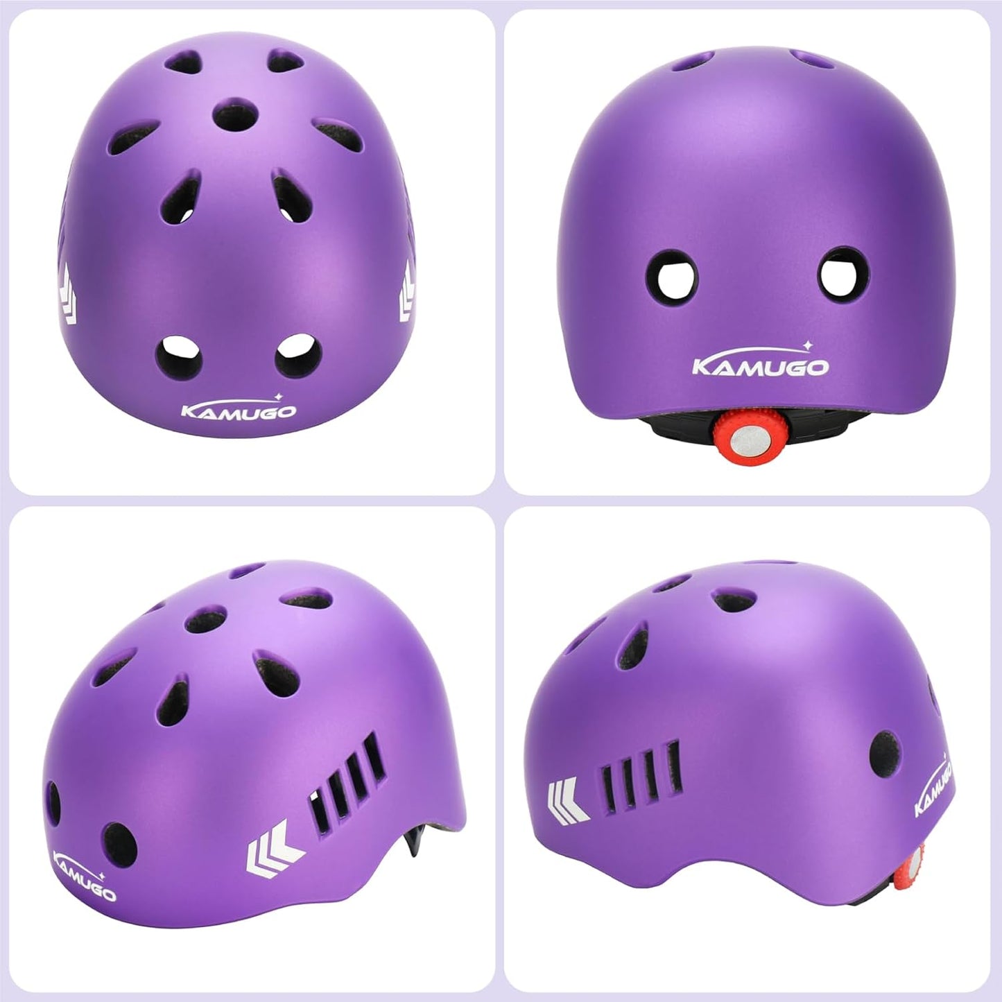 KAMUGO Kids Bike Helmet Set, Toddler Helmet for Ages 2-8 Boys Girls with Sports Protective Gear Set Knee Elbow Wrist Pads for Skateboard Cycling Scooter Rollerblading
