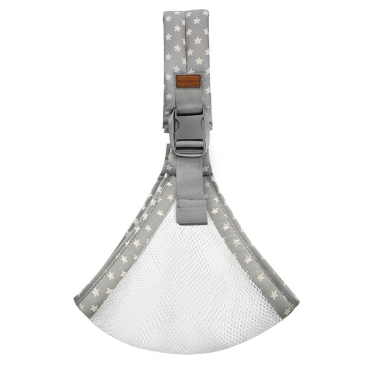 Baby Sling Carrier Newborn to Toddler Adjustable One-Shoulder Design with Hip Seat Support, Labor-Saving Baby Wraps Carrier 10-30 lbs(Mesh,Star)
