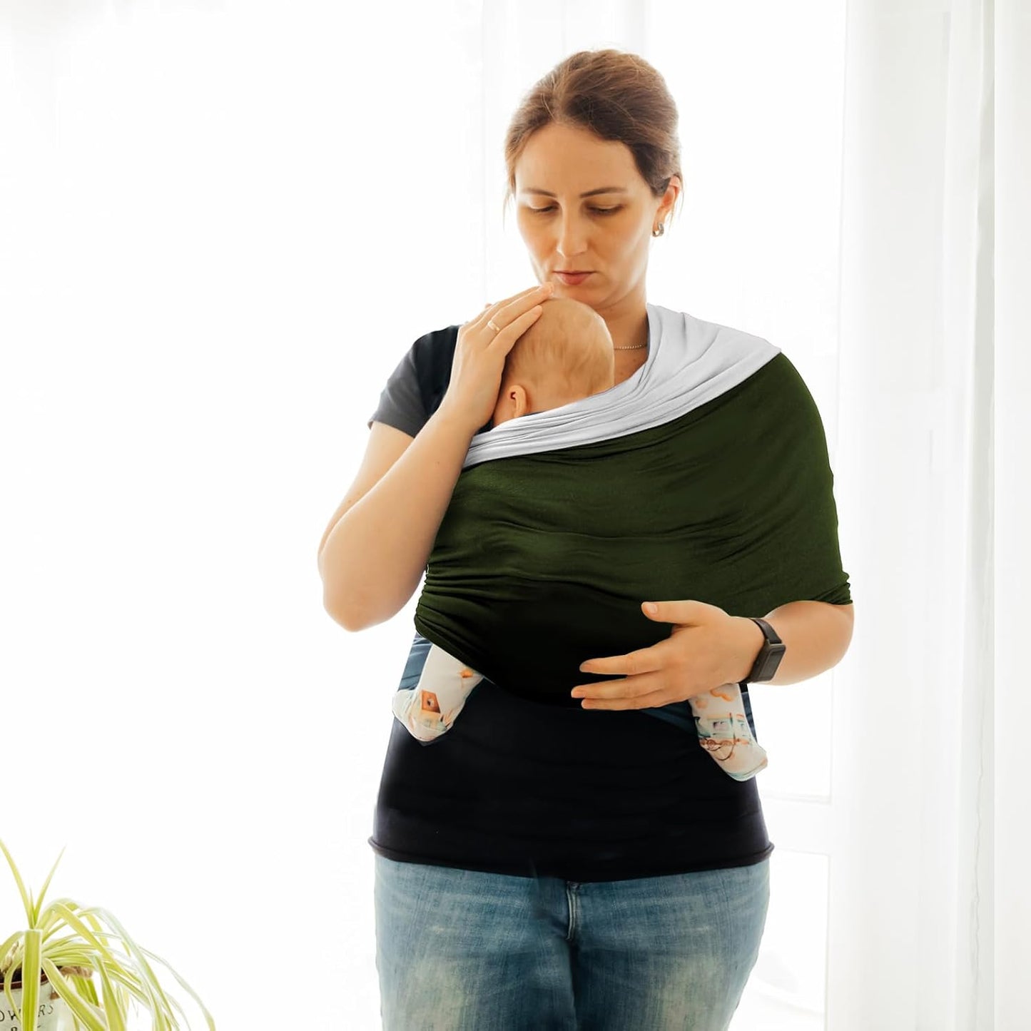 TKKOK Baby Wrap Carrier, Unisex Baby Carrier, Lightweight & Ultra Soft, Easy to Wear Baby Wrap, Perfect for Newborn Toddlers