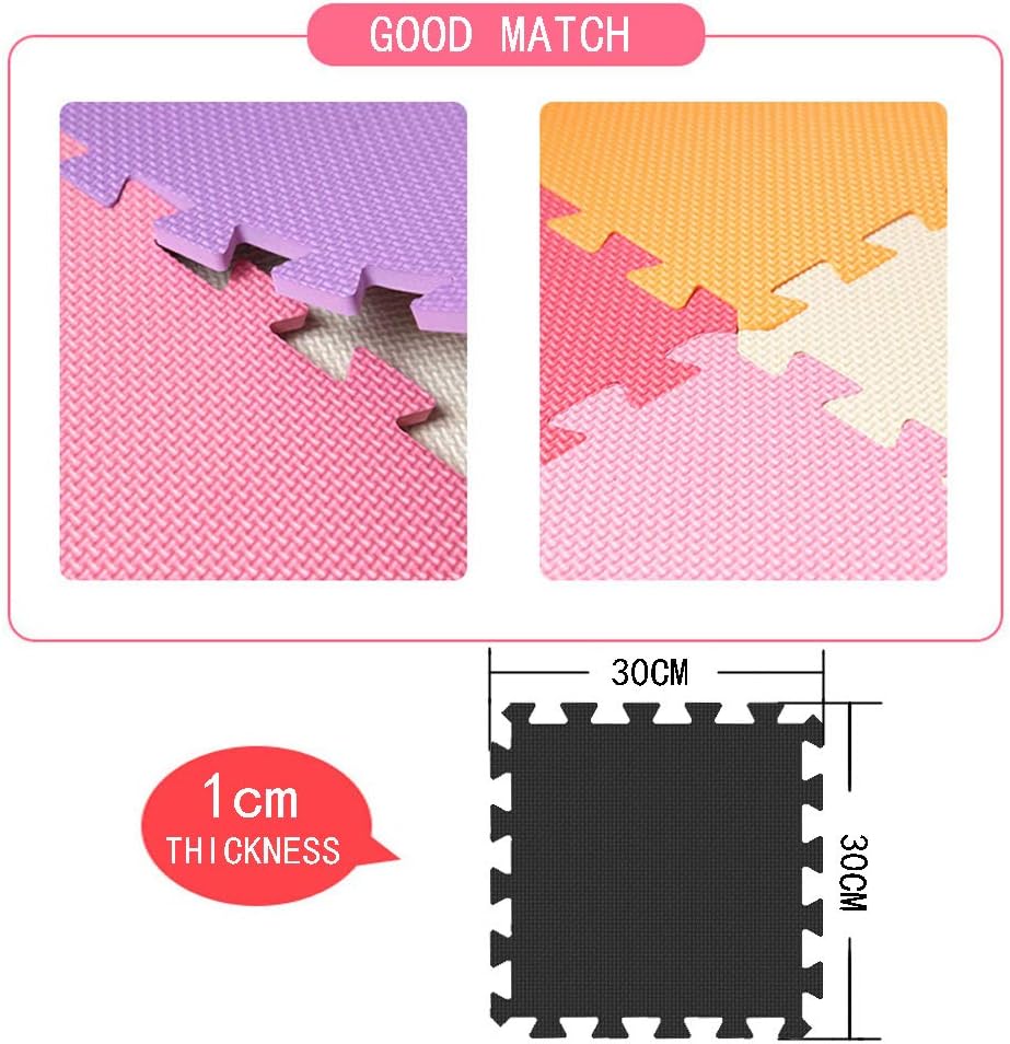 YIMINYUER® 20 Tiles (30cm×30cm×1cm Each Tile) Baby Soft Puzzle Play Mats, Kids Thick EVA Foam Floor, Toddlers & Children's Soft Interlocking Mat R01R04R06G301020