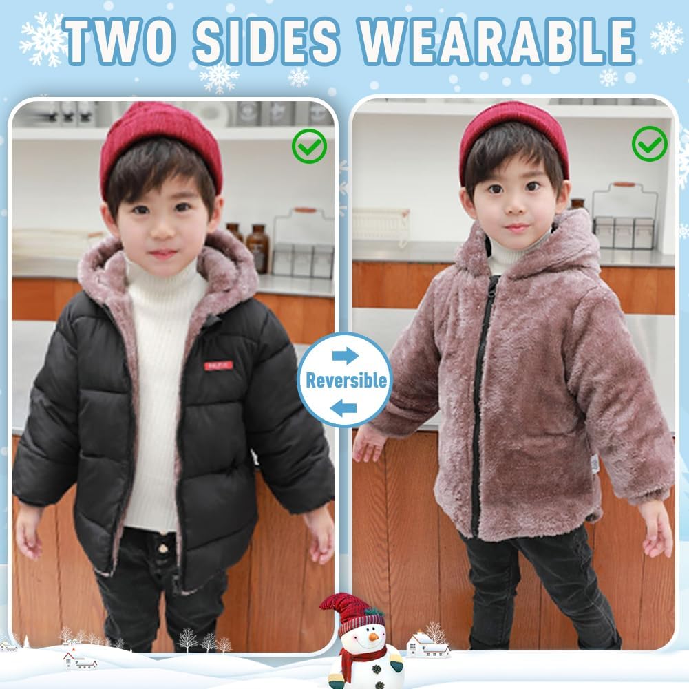 Infant Baby Winter Coat Bear Hooded Jacket Warm Fleece Snowsuit Windproof Outerwear for Toddler Boy Girl 9M-4T