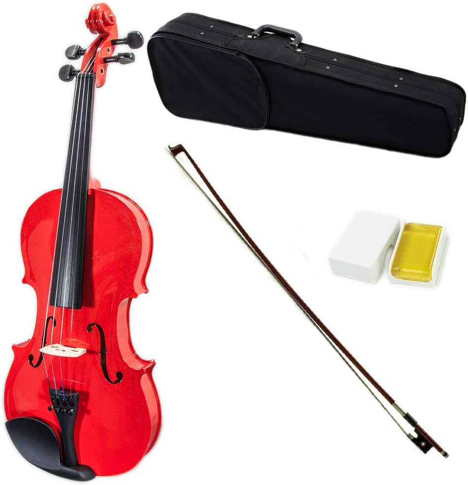 SKY Full Size VN202 Red Violin Beautiful Craftsmanship with Brazilwood Bow and Lightweight Case