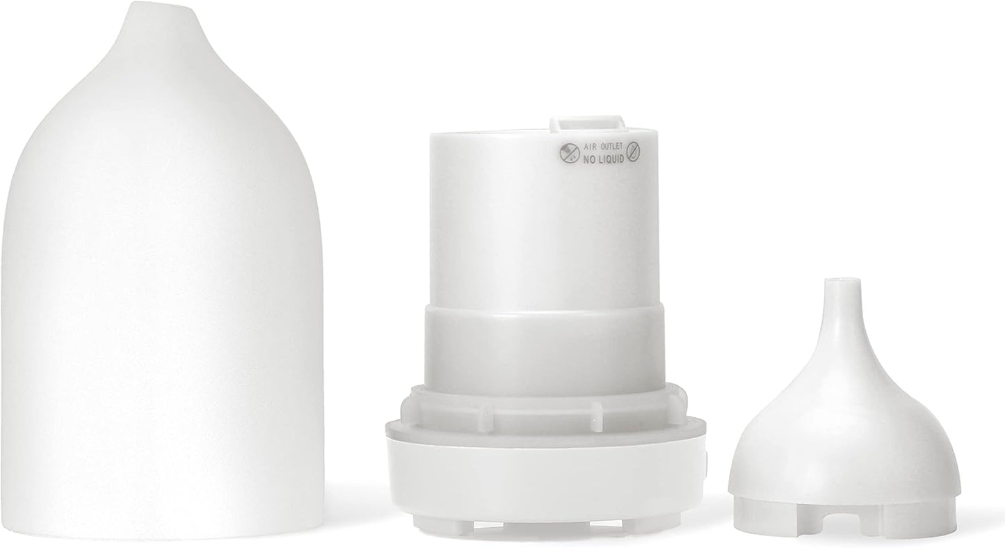 Essential Oil Diffusers,Handmade Ceramic Aromatherapy Diffuser for Room and 9 Colors Night Light for Home,Auto-Off (White)