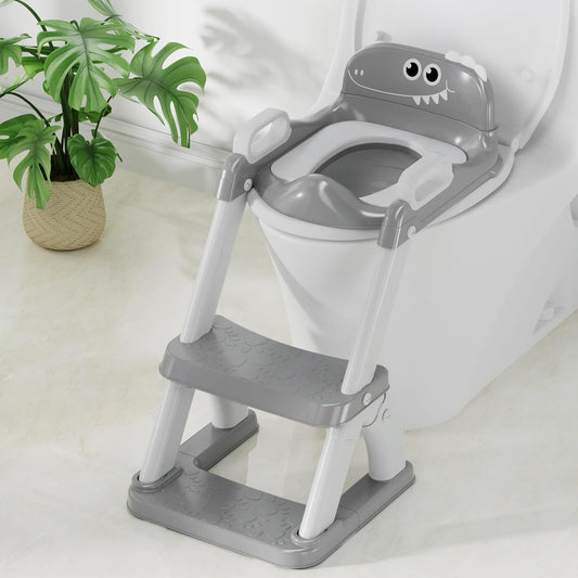 Potty Training Seat, Toddler Toilet Seat for Kids Boys Girls, 2 in 1 Potty Training Toilet for Kids, Splash Guard Anti-Slip Pad Step Stool, Adjust High Potty Chair for Toddler Kid Boys Girls
