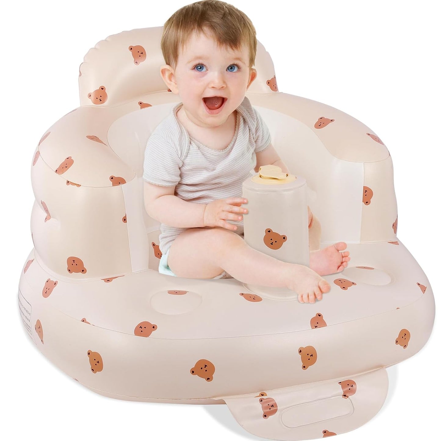 Inflatable Seat for Toddlers 3-36 Months, Built-in Air Pump, Summer Support Seat for Sitting Up, Shower Floor Seater