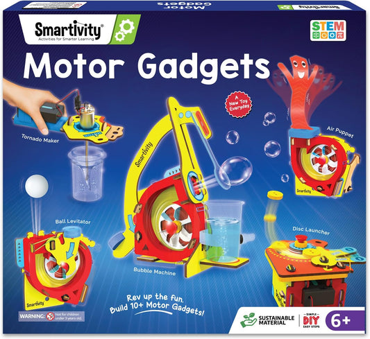 Smartivity 10-in-1 Motor-Powered Gadgets Kit for Kids Ages 6,7,8,9,10,11,12 Years Old | Build 10+ Cool Electronics Projects | Birthday Gifts for Boys & Girls | DIY Science Toy for Kids 6-12