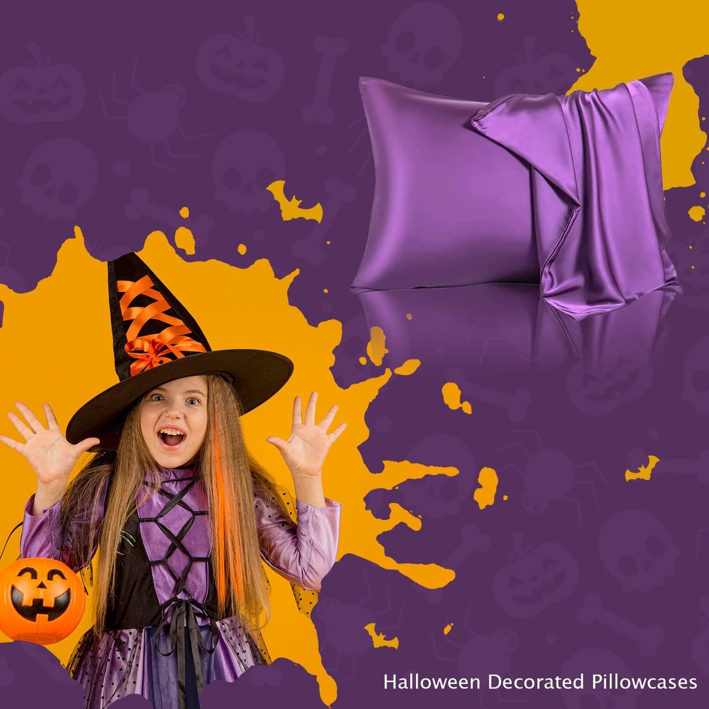 Mulberry Silk Pillowcase for Hair and Skin,Standard Size Cooling Silk Pillow Case with Hidden Zipper,Allergen Proof Dual Sides Soft Breathable Smooth Silk Pillow Cover for Women(Standard,Purple)