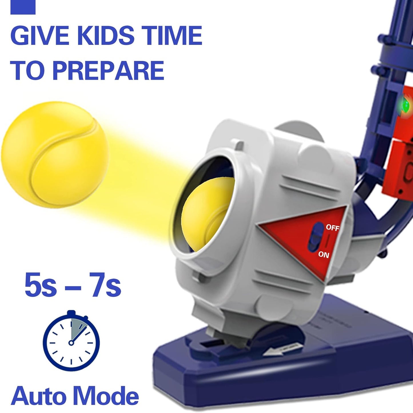 iPlay, iLearn Kids Pitching Machine Toys, 2 in 1 RC Baseball Tennis Pitcher, Auto Ball Launching Bat, Boys Outdoor Outside Sports Backyard Game, Birthday Gift 5 6 7 8 10 12 Yr Youth-Unassembled