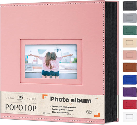 Popotop Photo Album 4x6 800 Pockets with Leather Hardcover Cover, Large Photo Album Binder Book with 80Pcs Pages for Family Travel Wedding Baby Gifts