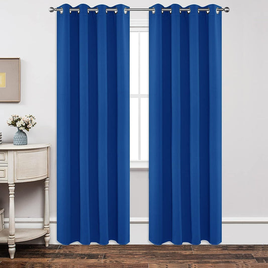 Joydeco Blackout Curtains 84 inches Long 2 Panels Set, Thermal Insulated Long Curtains & Drapes 2 Burg, Room Darkening Grommet Drapes for Bedroom Living Room Windows (W42 x L84 Inch, Royal Blue)