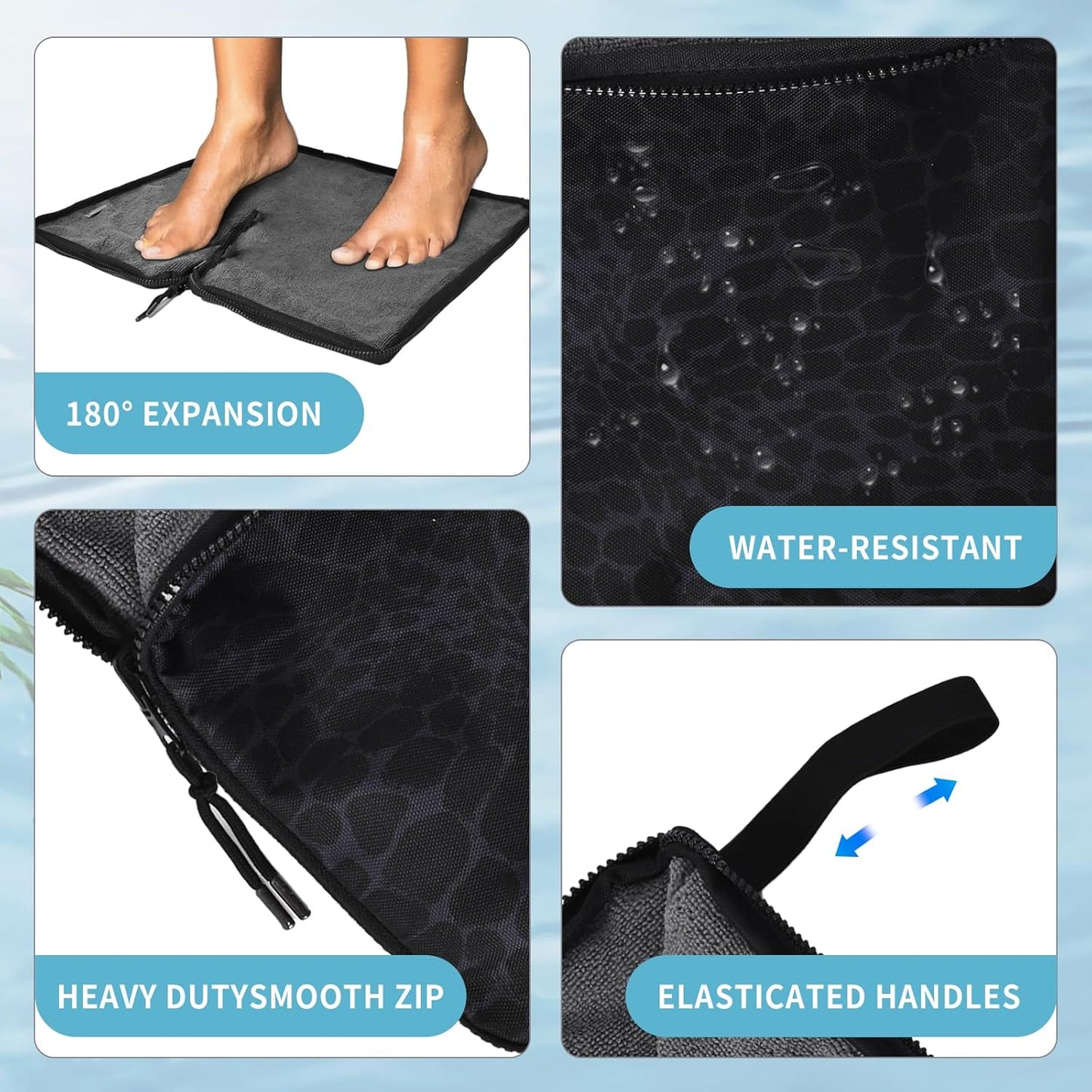 Wet Bag, Wet Dry Bag, Wet bag for swimsuit,Travel, Beach, Pool, Diapers, Dirty Yoga Gym Clothes, Waterproof Embedded Towel Wet Bag(Fleece)-Leakproof Wet Clothes Bag, Beach Travel Essentials