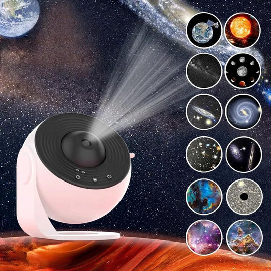 Galaxy Projector, 13 in 1 Planetarium Projector, Star Night Light Projector with Solar System Nebular Moon, Adjustable Focus Galaxy Light Projector for Kids Adults Bedroom Ceiling Room Décor