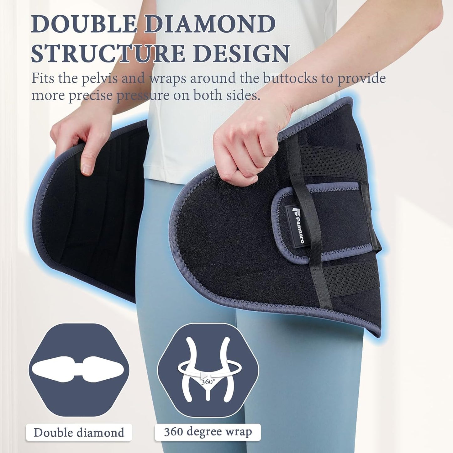 Inflatable Pelvic Support Belt for Women and Men, Adjustable Pressure SI Joint Brace for Postpartum Recovery, Pelvic Tilt Correction, Hip & Pubic Symphysis Pain Relief (M)