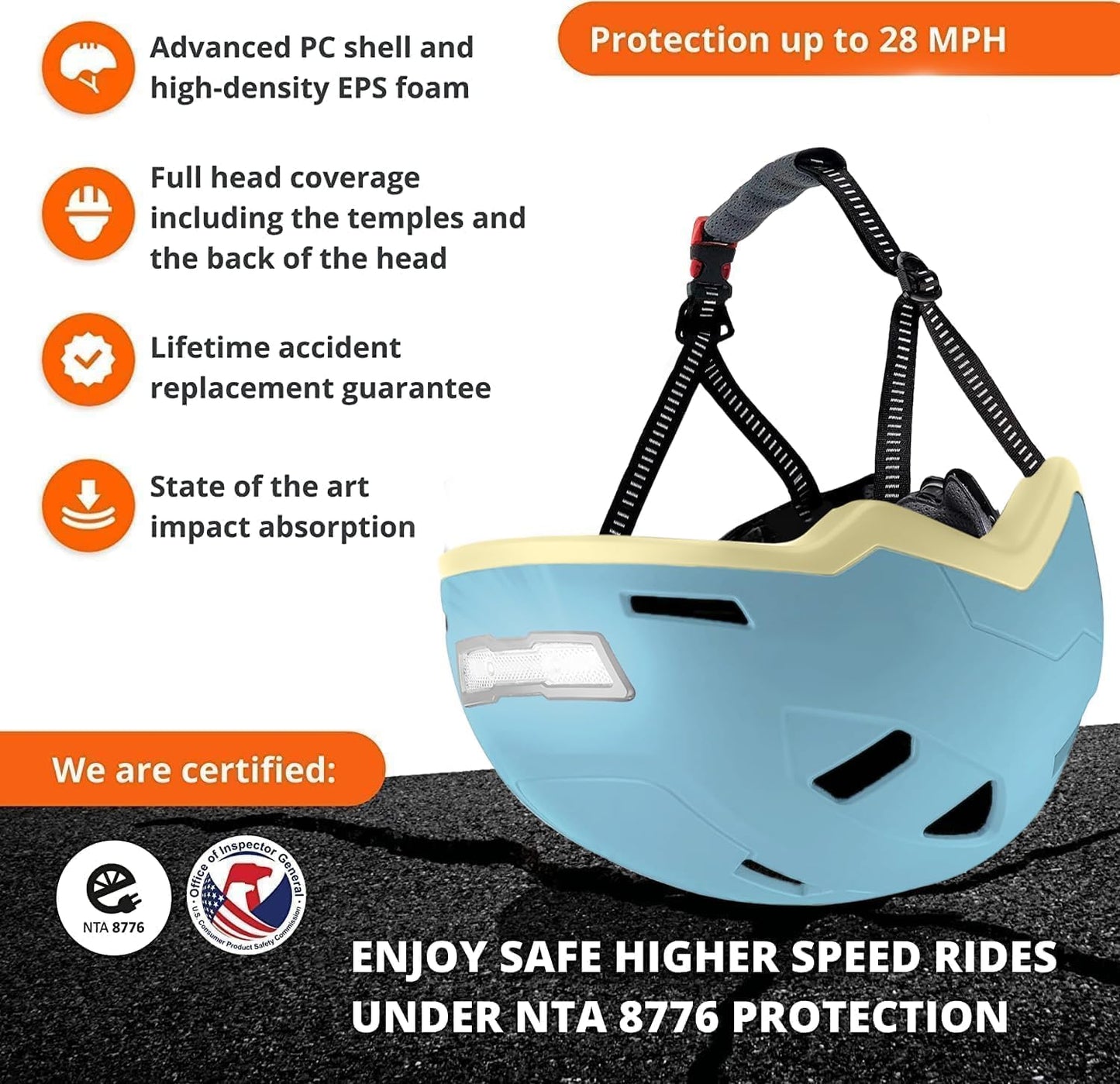 Kid Bike Helmets for Boys and Girls | Fit Head 51-54cm Circumference | CPSC & NTA-8776 Dual Certified | Multi-Sport Helmets with LED Lights, Magnetic Buckle, Detachable Visor