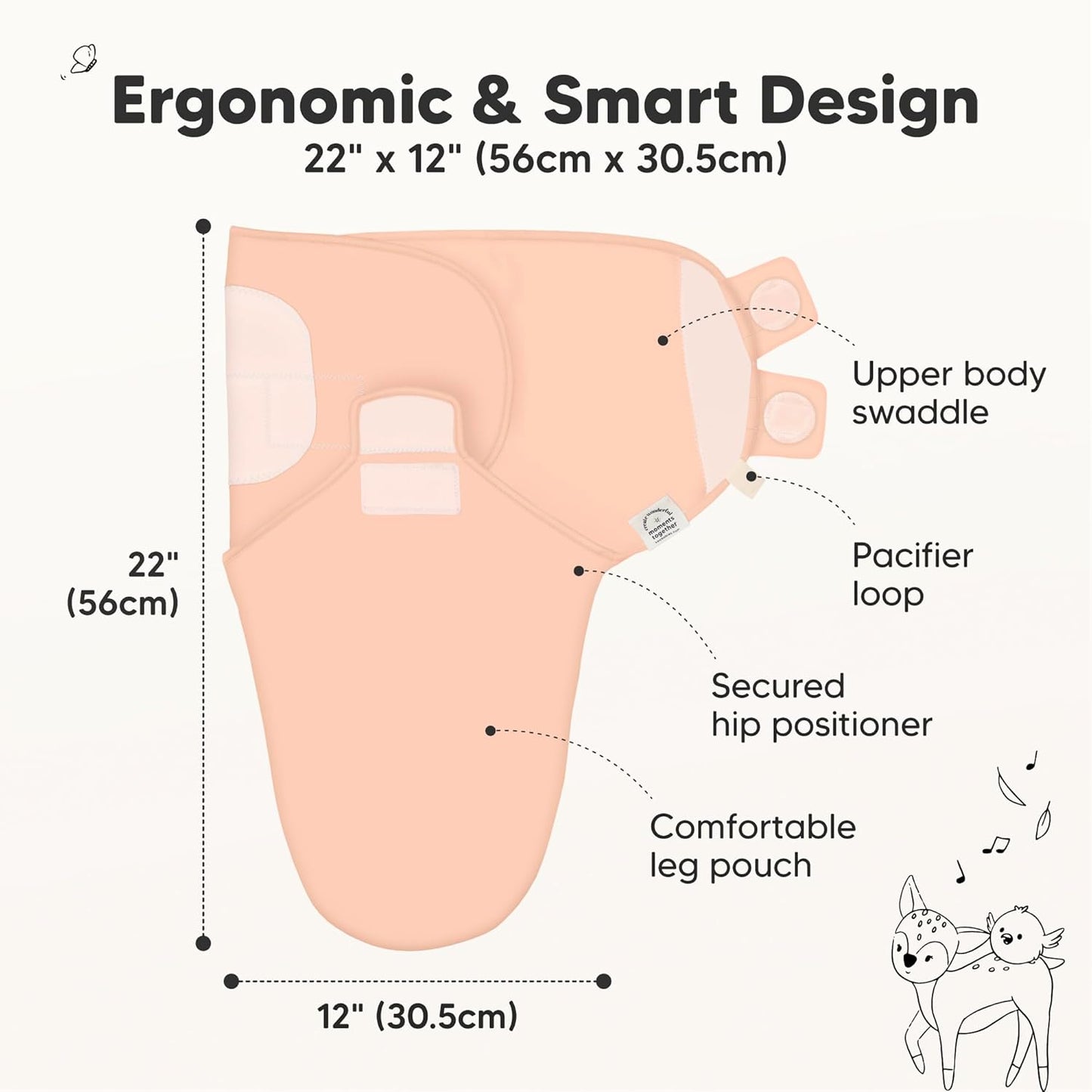KeaBabies 3-Pack Organic Baby Swaddle Sleep Sacks - Swaddles for Newborns, Infant 0-3 Months, Baby Girls, Boys, Soft & Snug Newborn Sleep Sack, Nursery Swaddling Blankets (Mellow)