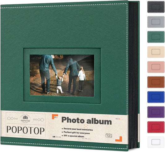 Popotop Photo Album 4x6 500 Pockets with Leather Hardcover Cover, Large Photo Album Binder Book with 50Pcs Pages for Family Travel Wedding Baby Gifts