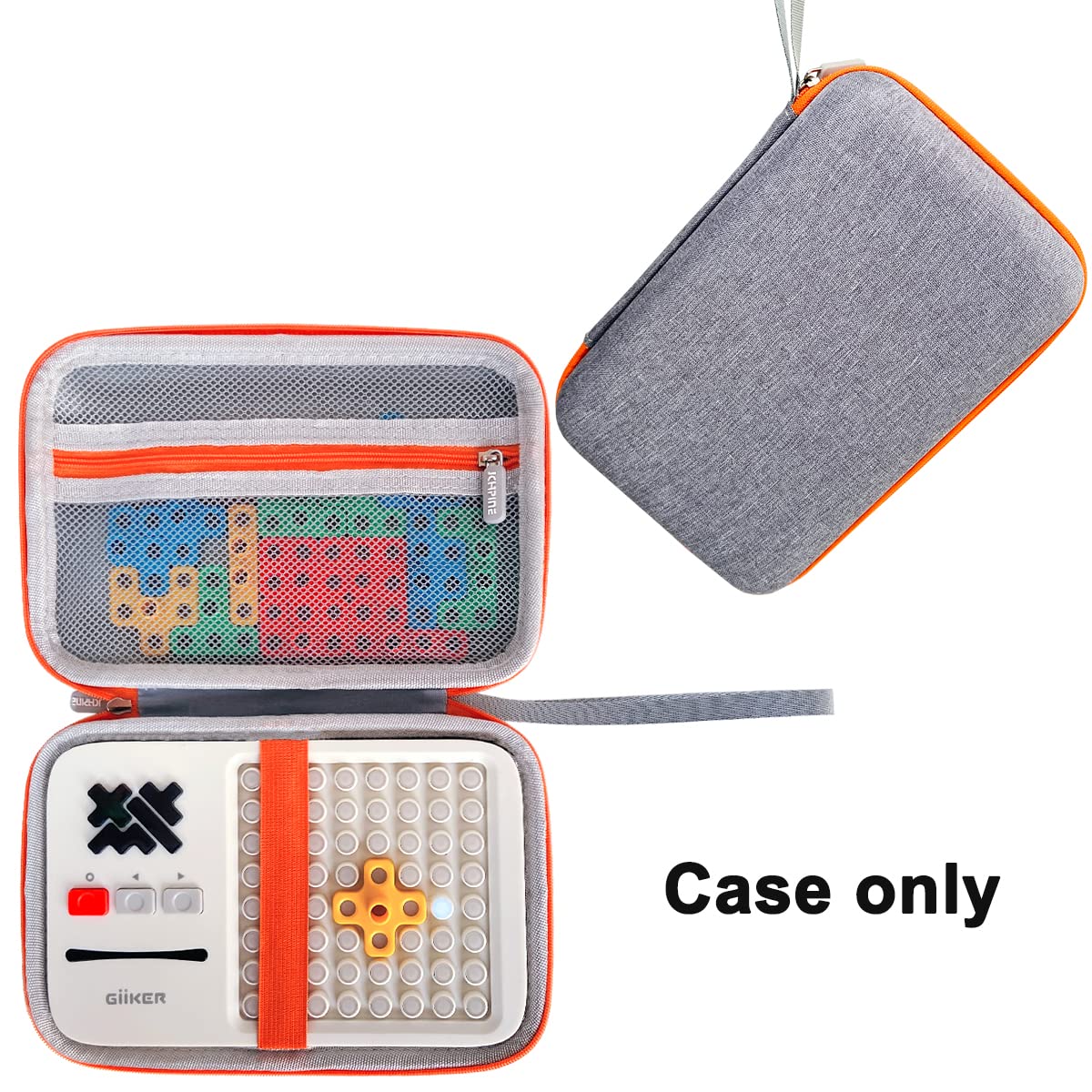 JCHPINE Hard Carrying Case for GiiKER Super Blocks Puzzle Game, Protective Storage Holder for GiiKER Brain Teaser Puzzles Interactive Handheld Game Console Accessories (Orange Case only)