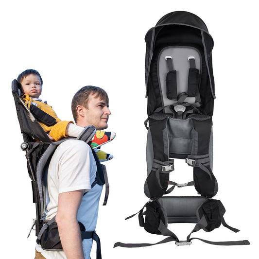 Baby Shoulder Carrier Baby Hiking Backpack Carrier with Rain Cover Sun Shade for Child Safe Backrest and Toddler Ergonomic Seat Holds 40 Pound for Children Between 6 Months-3 Years Old Babies