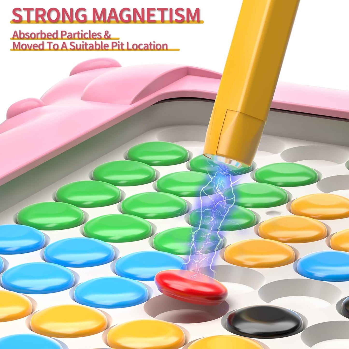 2-IN-1 Large Magnetic Drawing Board for Toddlers Kids, Magnetic Color and Number Maze, Magnetic Dot Art Board for Kids, Montessori Education Travel Toys for Boys Girls Age 3 4 5 6 7 8 Years Old