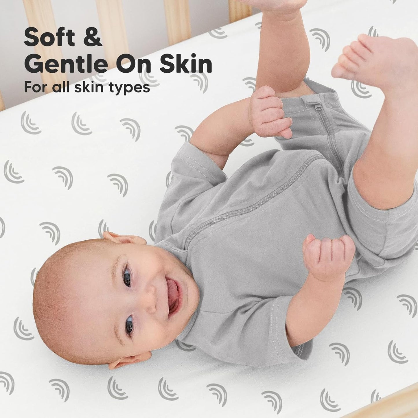 KeaBabies 2-Pack Organic Crib Sheets for Boys, Girls - 52x28 Fitted Crib Mattress Sheet Neutral, Breathable Jersey Cotton Cover for Baby Bed, Toddler Mattress, Soft & Cute Prints (Rainbow)