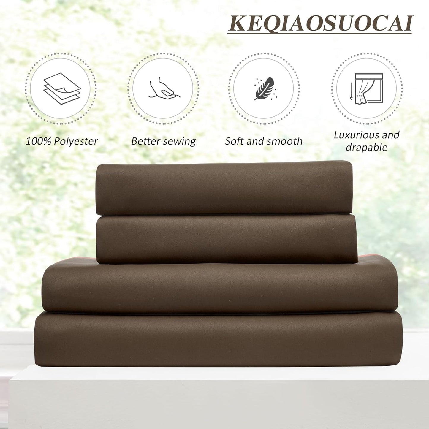KEQIAOSUOCAI Pleated Blackout Curtains 45 Inches Long, Thermal Insulated Room Darkening Bedroom Drapes 2 Panels Set Burg Pinch Pleats Viral Curtains for Kids Room/Living Room(Brown,40"x 45"x 2 PCs)