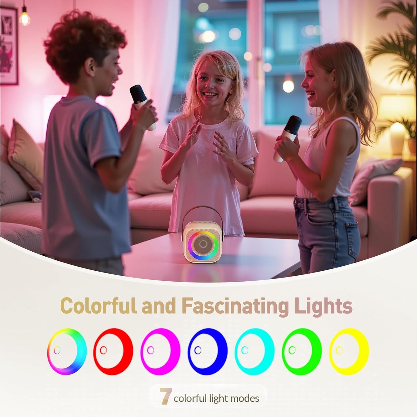 Karaoke Machine for Kids, Karaoke Gifts for Girls Ages 4, 5, 6, 7, 8, 9, 10, 12 +Year Old Birthday Party, 4-12 Years Old Christmas Toys Gift for Girls