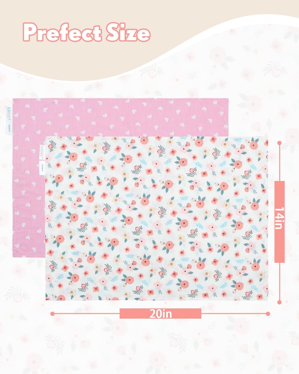 ALVABABY Toddler Pillowcases Fits 14x20in,13x18in Kids Cotton Baby 2 Packs Envelope Kids Pillow Cover for Boy Girl Sleeping Travel 2L-FTP17A