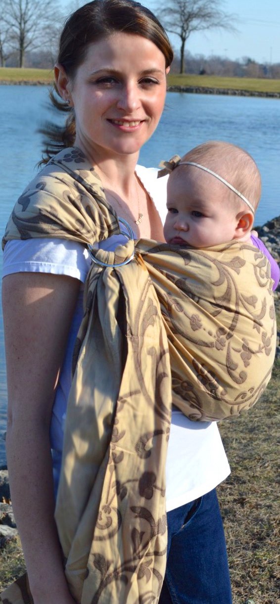 Lite-on-Shoulder Baby Sling Carrier, Open Tail,Ergonomic, 100% Cotton, Adjustable