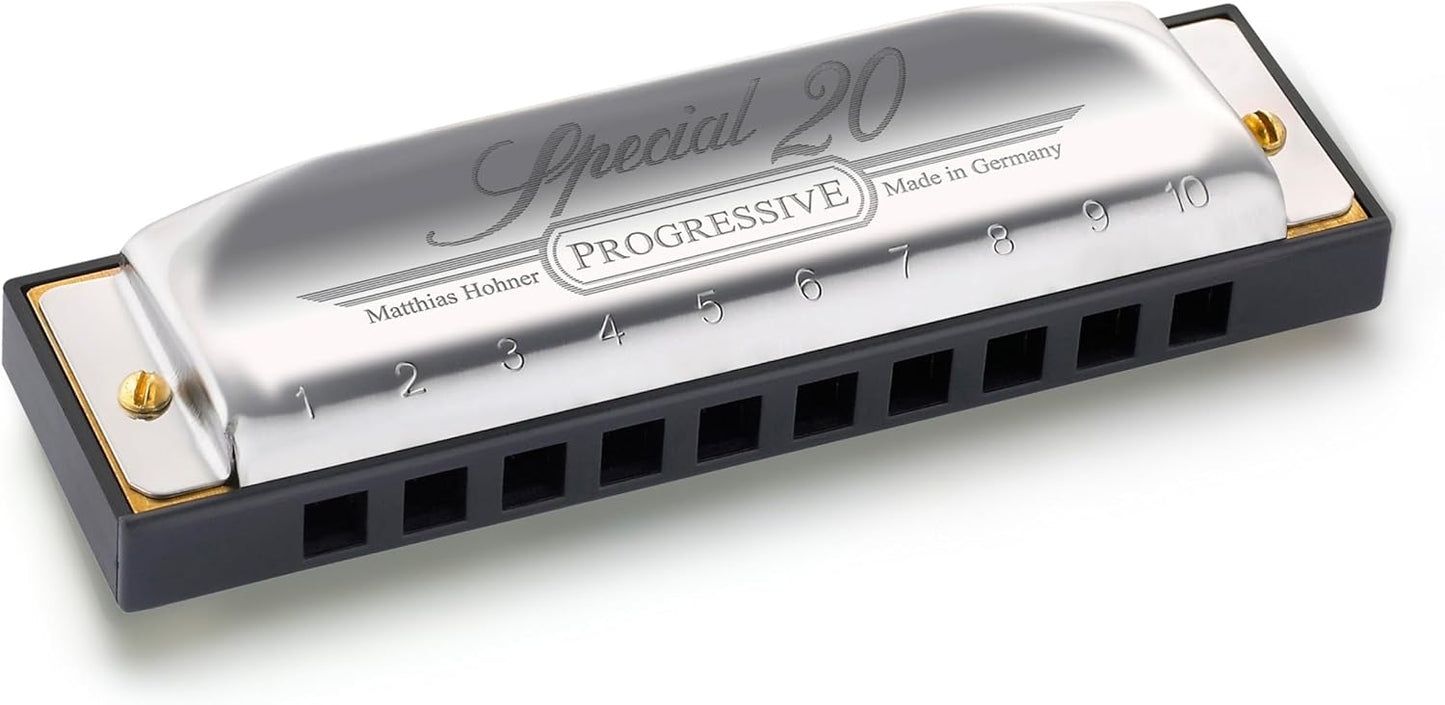 Hohner Special 20 Harmonica - Key of B Bundle with Case, Pouch, Online Manual, and Austin Bazaar Polishing Cloth