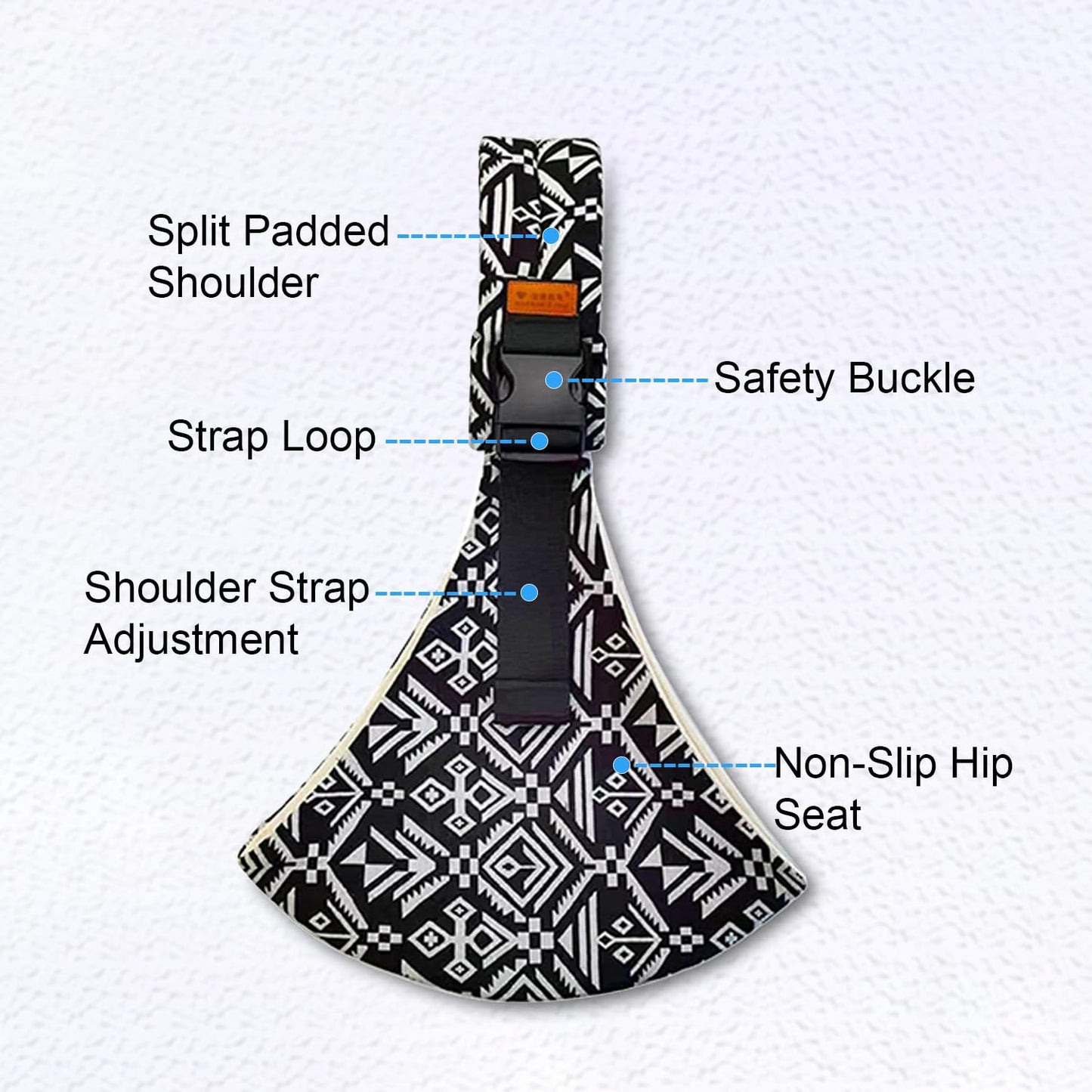 Baby Sling Carrier Newborn to Toddler Adjustable One-Shoulder Design with Hip Seat Support, Labor-Saving Baby Wraps Carrier 10-30 lbs(Black Sailboat)