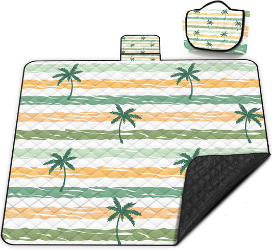 Extra Large Picnic Blanket Waterproof,80"x 80"Foldable Machine Washable Beach Blanket,Outdoor Blanket for 6-8 Adults,Suitable for Indoor Crawling,Park Beach,Camping,Hiking,Family Travel(Yellow)