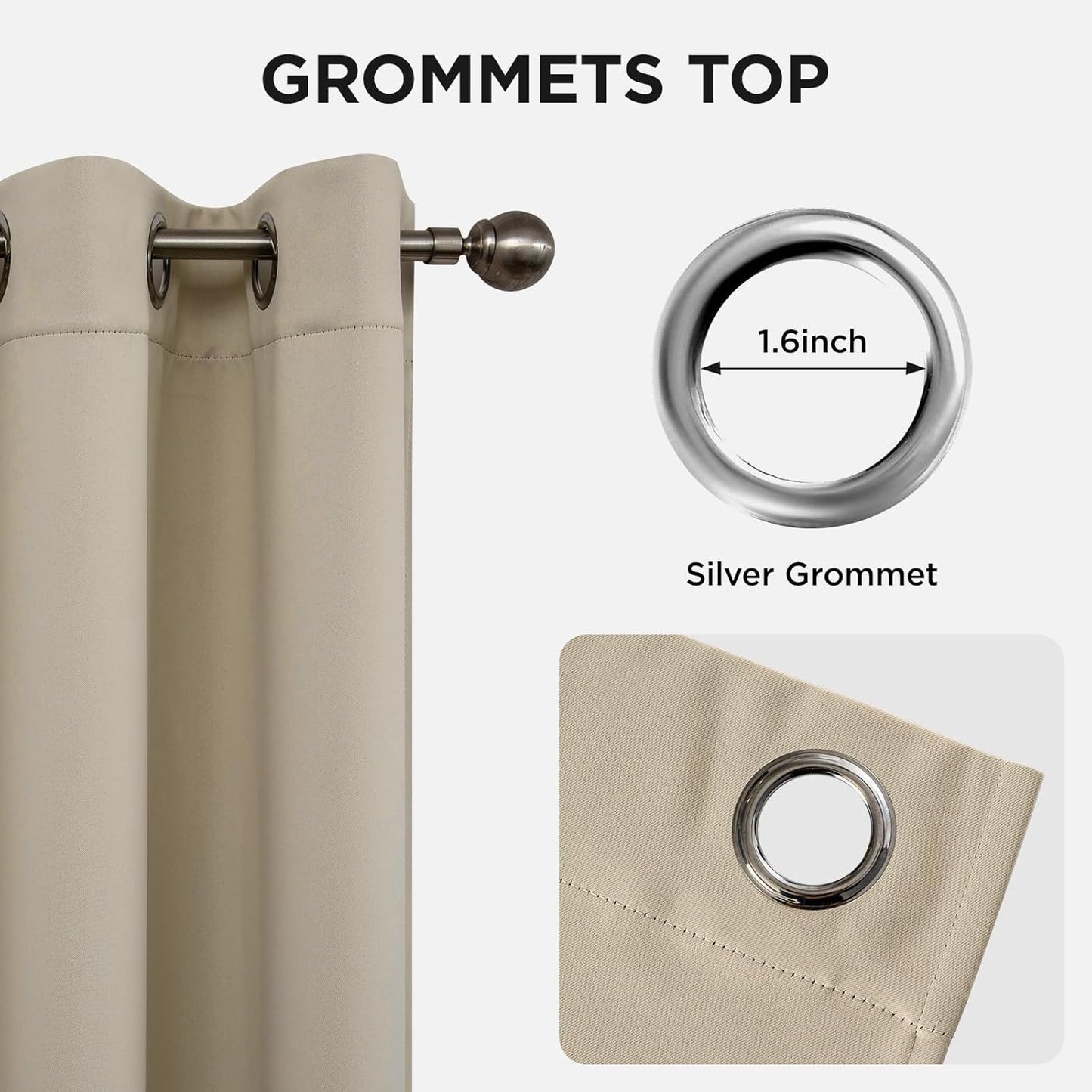 Joydeco Blackout Curtains 72 Inch Length 2 Panels Set, Thermal Insulated Long Drapes 2 Burg, Room Darkening Grommet Curtains for Living Room Bedroom Window