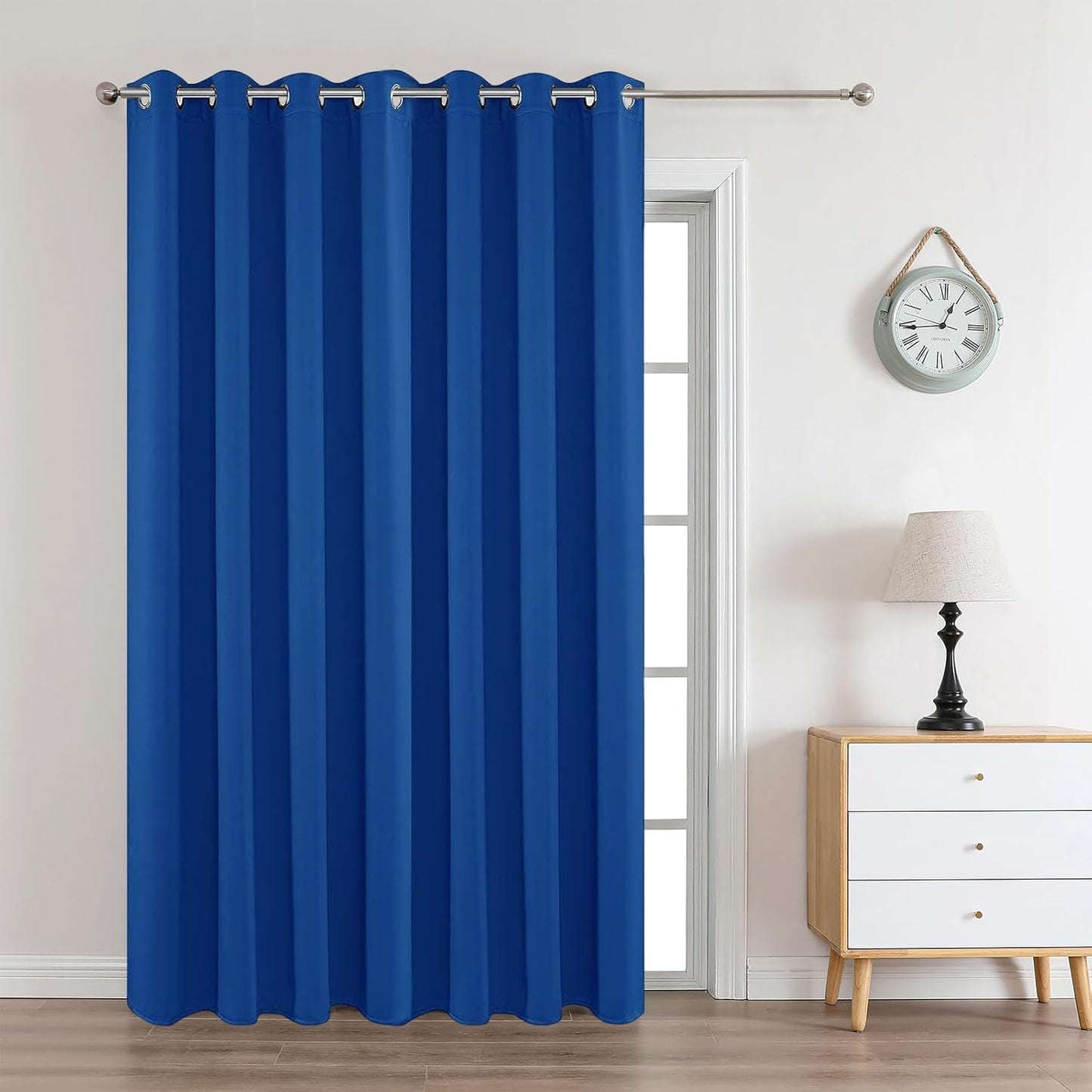 Joydeco Blackout Curtains 90 Inches Long 1 Panel, Thermal Insulated Long Curtains& Drapes 1 Piece, Room Darkening Grommet Drapes for Living Room Bedroom Window (W70 x L90 Inch, Royal Blue)