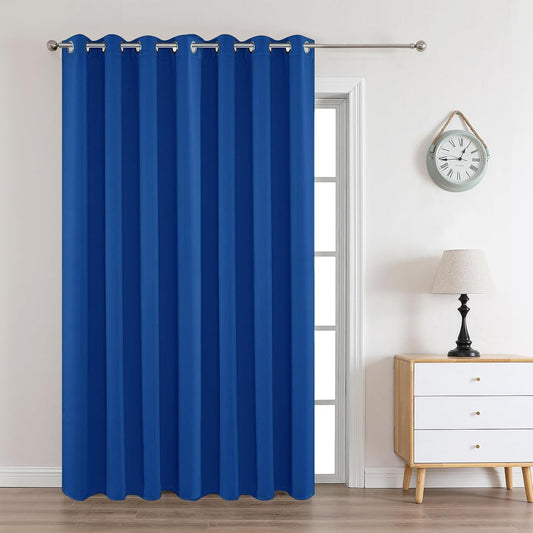 Joydeco Blackout Curtains 90 Inches Long 1 Panel, Thermal Insulated Long Curtains& Drapes 1 Piece, Room Darkening Grommet Drapes for Living Room Bedroom Window (W70 x L90 Inch, Royal Blue)