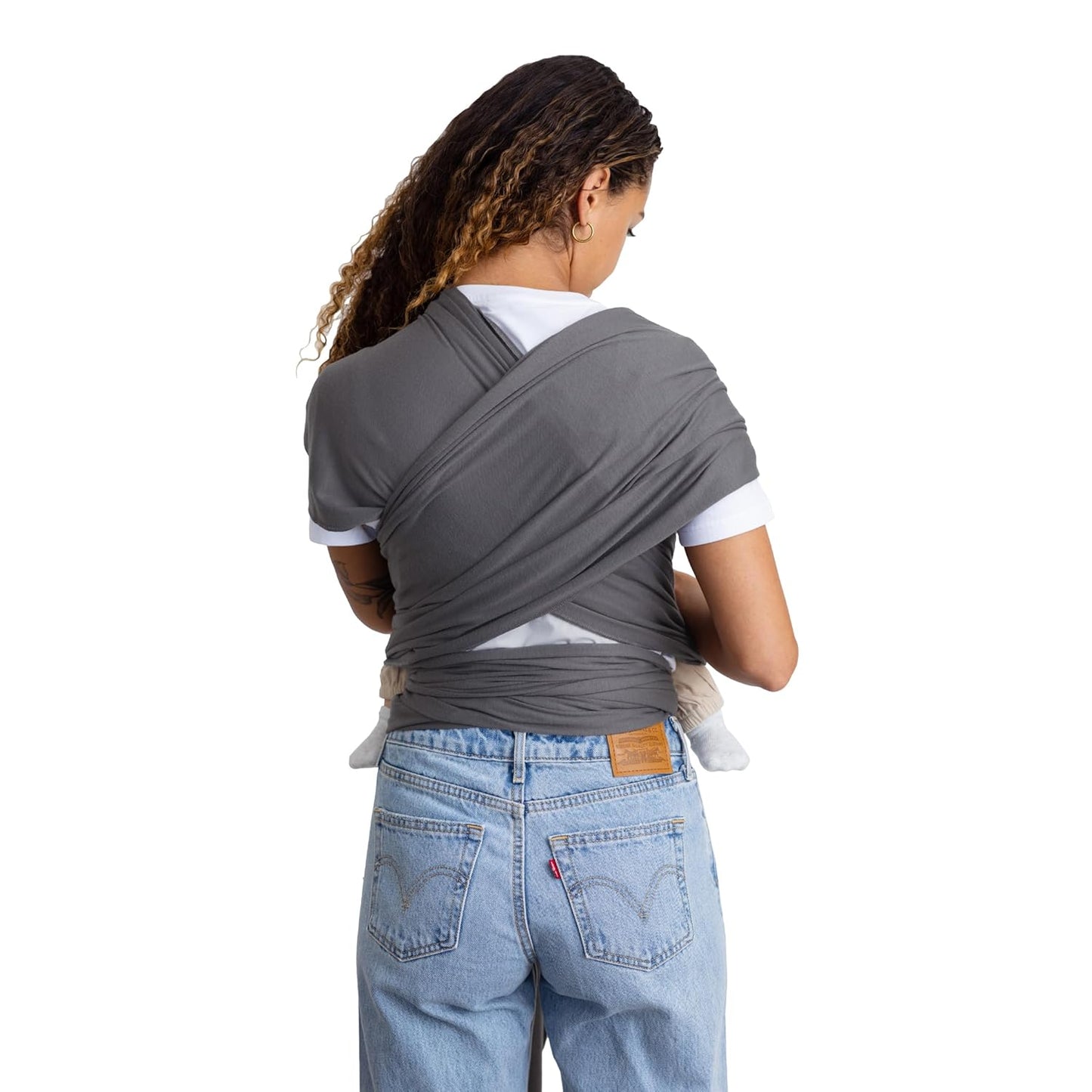 Moby Basics Baby Wrap Carrier for Newborns to Toddlers (8-33lbs), Infant Sling Carrier, Lightweight & Hands Free Design, Adjustable for All Body Types (Everyday Gray)