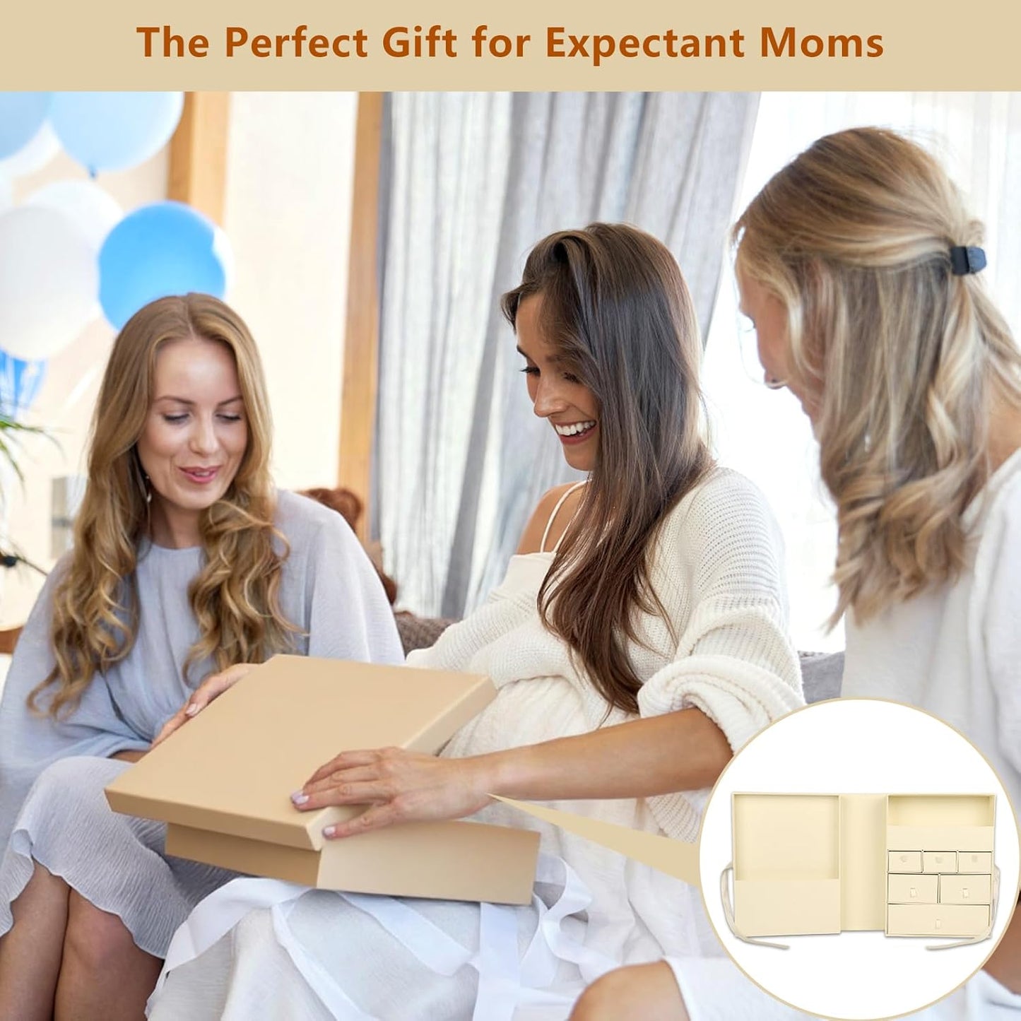 Memory Box for Kids,Baby Keepsake Box, Large Memory Box with Lids 8 Additional Items Neutral Minimalist Newborn Keepsake Box for Baby Girl & Boy,Gift for Baby Shower, Expecting Moms（Light Yellow）