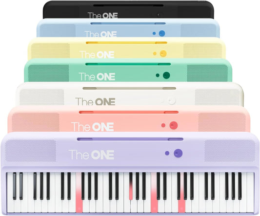 The ONE Smart Keyboard COLOR 61 Lighted Keys Piano Keyboard, Electric Piano for Beginners with 256 Tones, 64 Polyphony, Built-in LED Lights & Apps, Supports USB MIDI/Headphones (Purple)