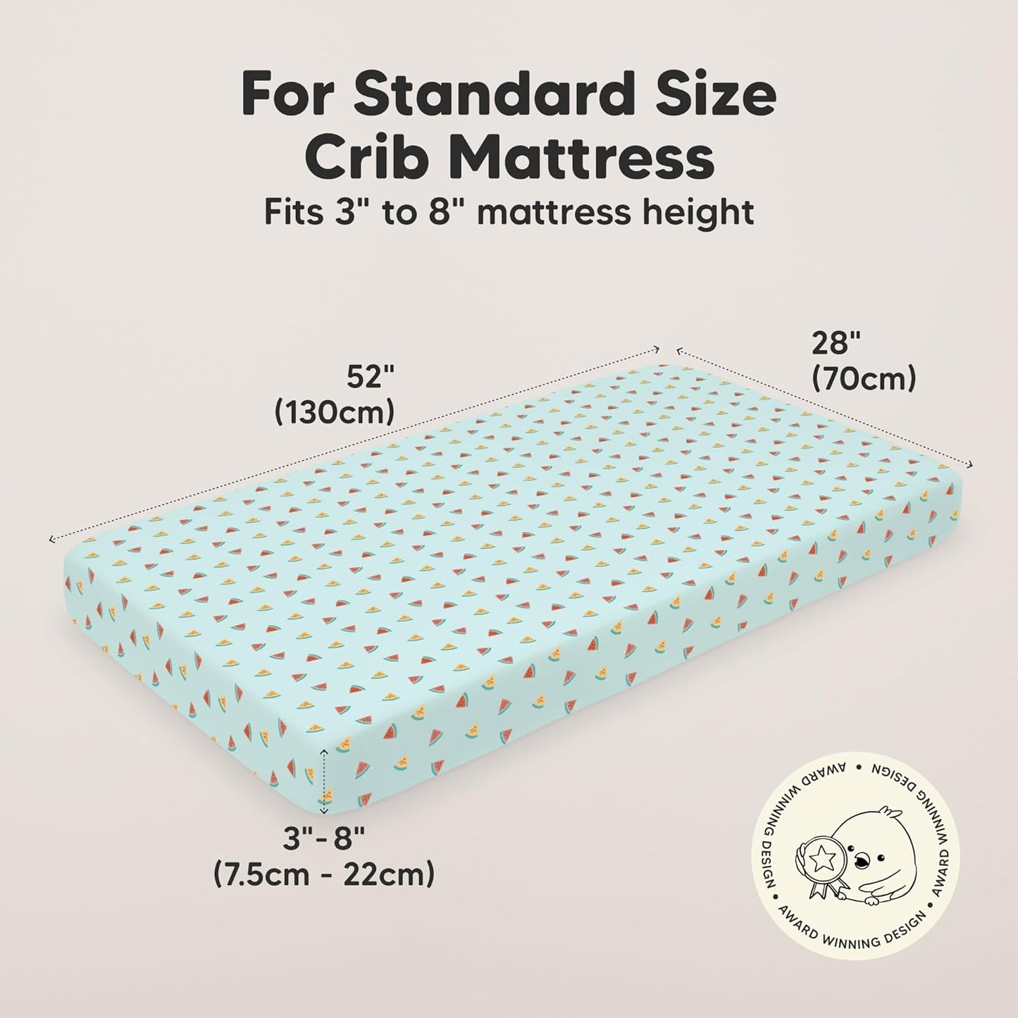 KeaBabies 2-Pack Organic Crib Sheets for Boys, Girls - 52x28 Fitted Crib Mattress Sheet Neutral, Breathable Jersey Cotton Cover for Baby Bed, Toddler Mattress, Soft & Cute Prints (Beach Day)