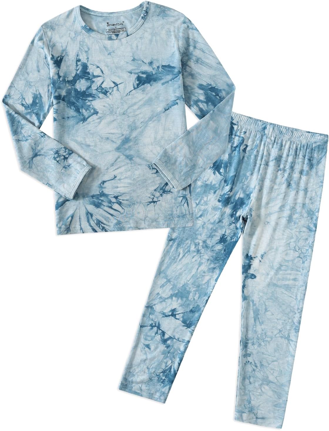 Jimonda Kids Soft Rayon From Bamboo Sleepwear Long Sleeve Boys Girls Pajama Outdoor 2-Piece tops&pant Casual sets Tie Dye PJ