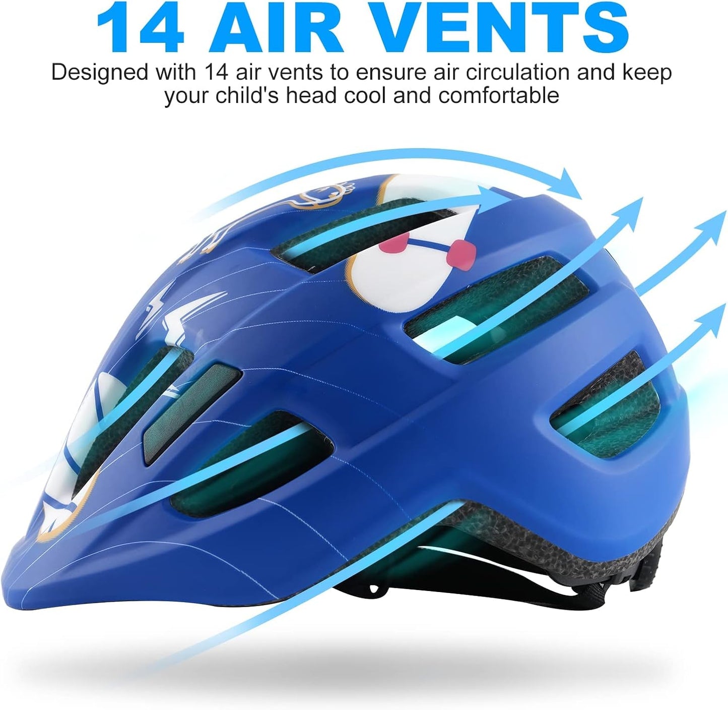 Kids Bike Helmet for Ages 1-8 Years, Adjustable Toddler Boys and Girls Helmets, Lightweight Child Infant Bicycle Cycling Scooter Sports Helmet 48-54cm