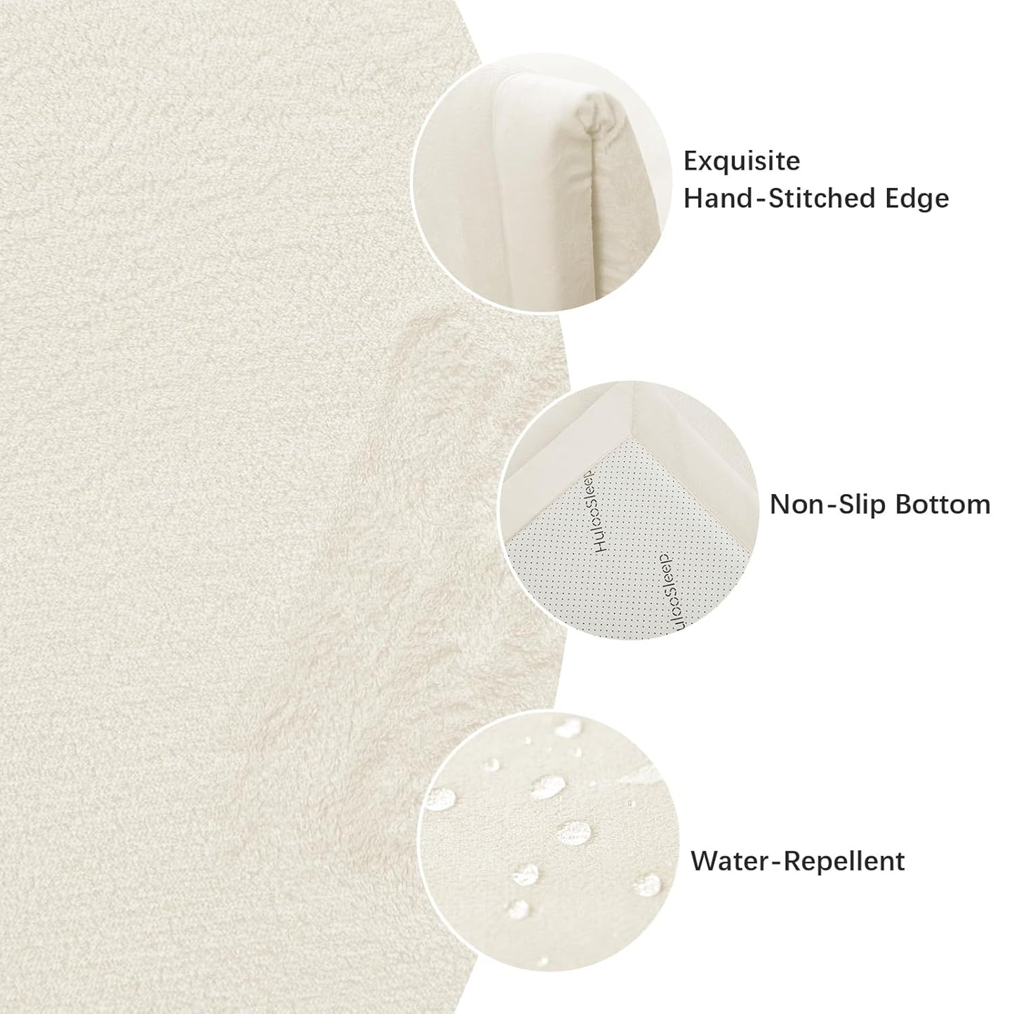 Baby Play Mat for Floor,1.3" Thick Elasti-Foam 50x50 Playpen Mat for Toddlers Infant Kids,Water-Repellent Soft Coral Velvet for Tummy Time,Non-Slip Backing for Crawling,Tatami Style(Cream)