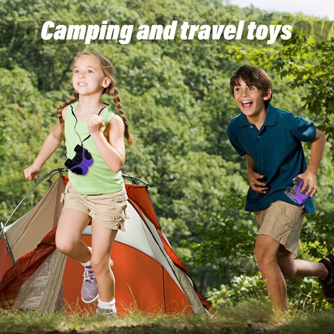 3-8 Years Old Girl Easter Gifts, VNVDFLM Compact Binoculars for Kids Yard Toys, for Girls Age 4-10 to Watching Birds, Telescope Gifts for 10 Years Old Boys to Wildlife (Purple)