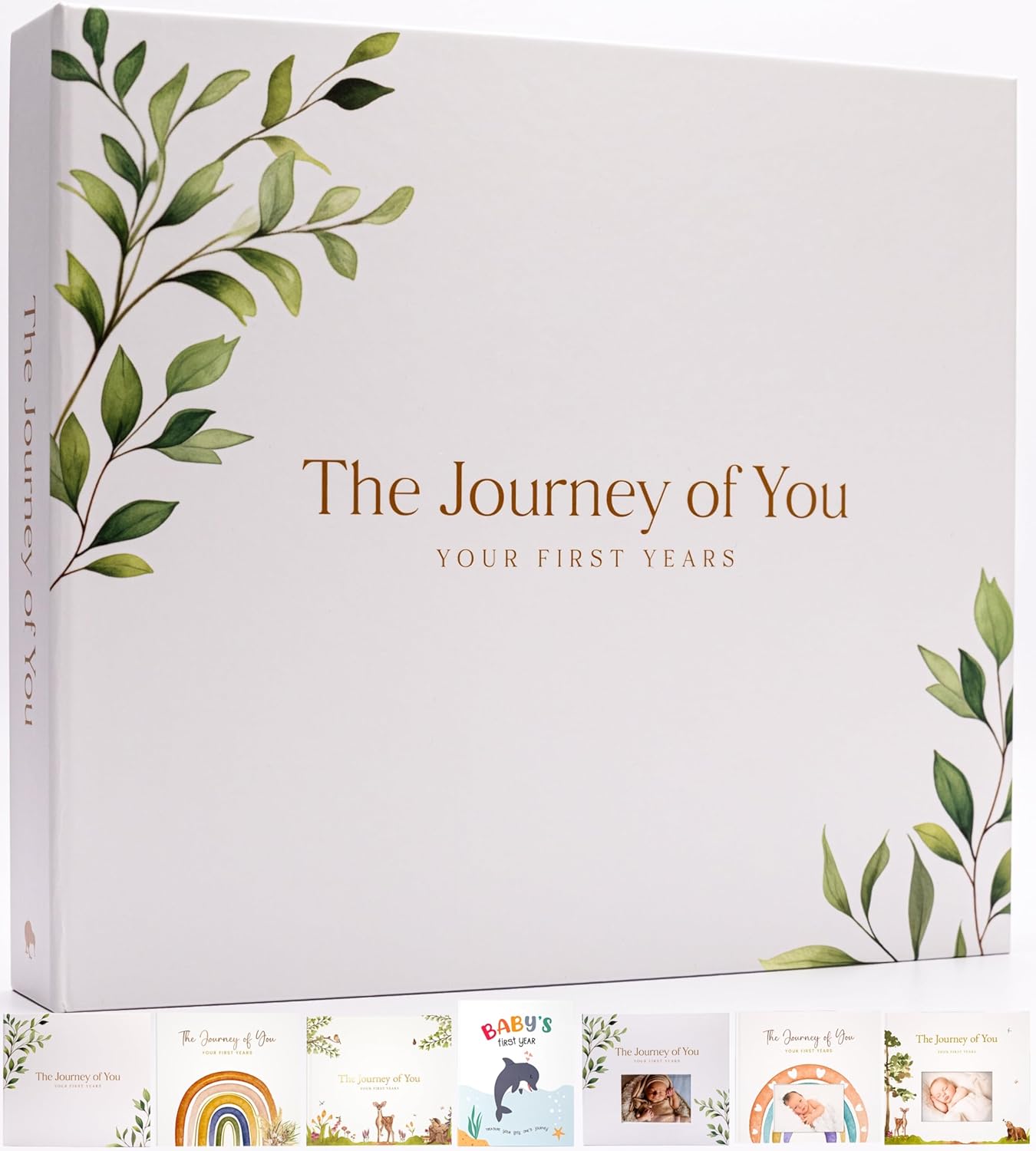 Baby Books for Baby Shower - Gift Unisex Botanical Garden Keepsake Memory Journal to Log Pregnancy and Newborn Milestones - Photo Album Scrap Books for Girl or Boy - New Parents Must Have Essentials