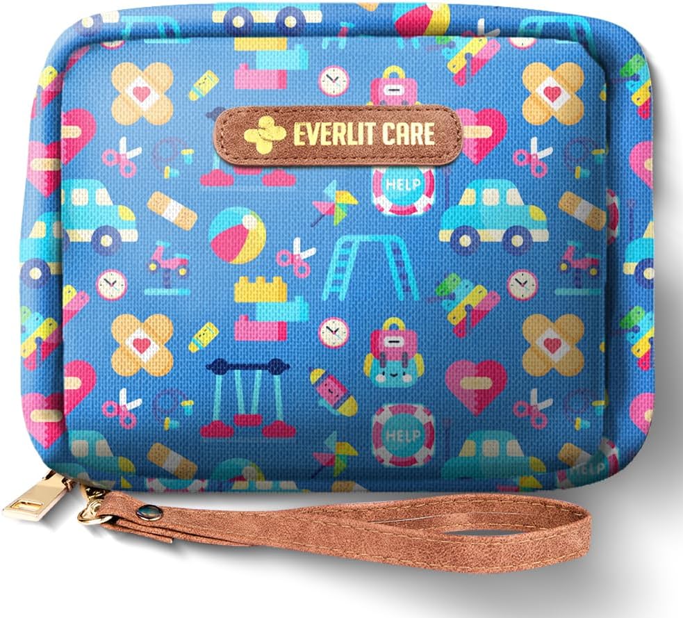 EVERLIT Care Rescue Pack | Family-Friendly First Aid Kit for Kids with 200 Pcs Medical Supplies | Travel-Friendly Compact Storage Bag for Home, Car, Travel, Camping, Adventure (Playground)