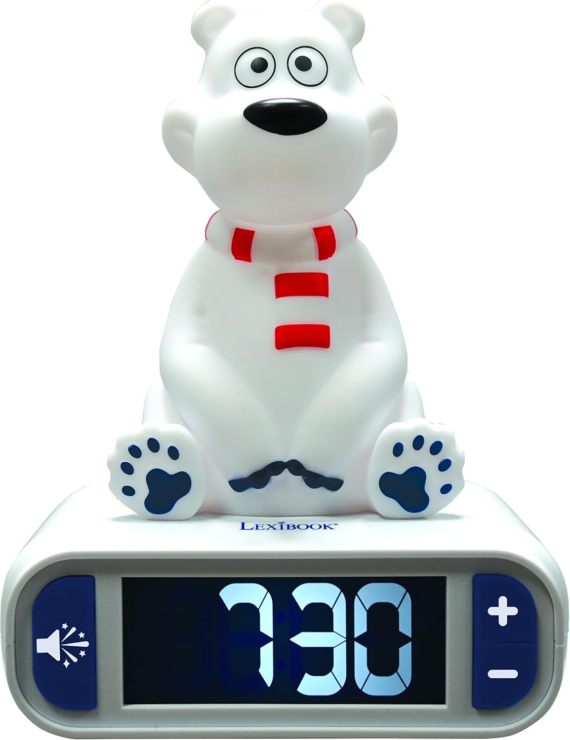 LEXiBOOK Polar Bear Digital Alarm Clock for Kids with Night Light Snooze, Childrens Clock, Luminous, White, RL800PB