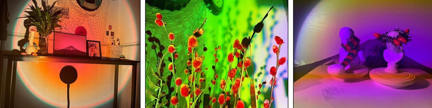 Sunset Lamp Projector Led Lights for Bedroom Night Light RGB Lights Sun Sunlight Sunrise Lamp 10w 360° Rotation Mood Lighting Home/Room Decor Christmas Gifts for Women,Triangle Multicolor