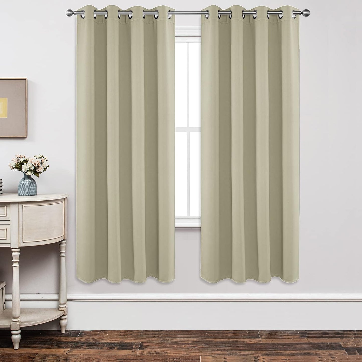 Joydeco Blackout Curtains 72 Inch Length 2 Panels Set, Thermal Insulated Long Drapes 2 Burg, Room Darkening Grommet Curtains for Living Room Bedroom Window